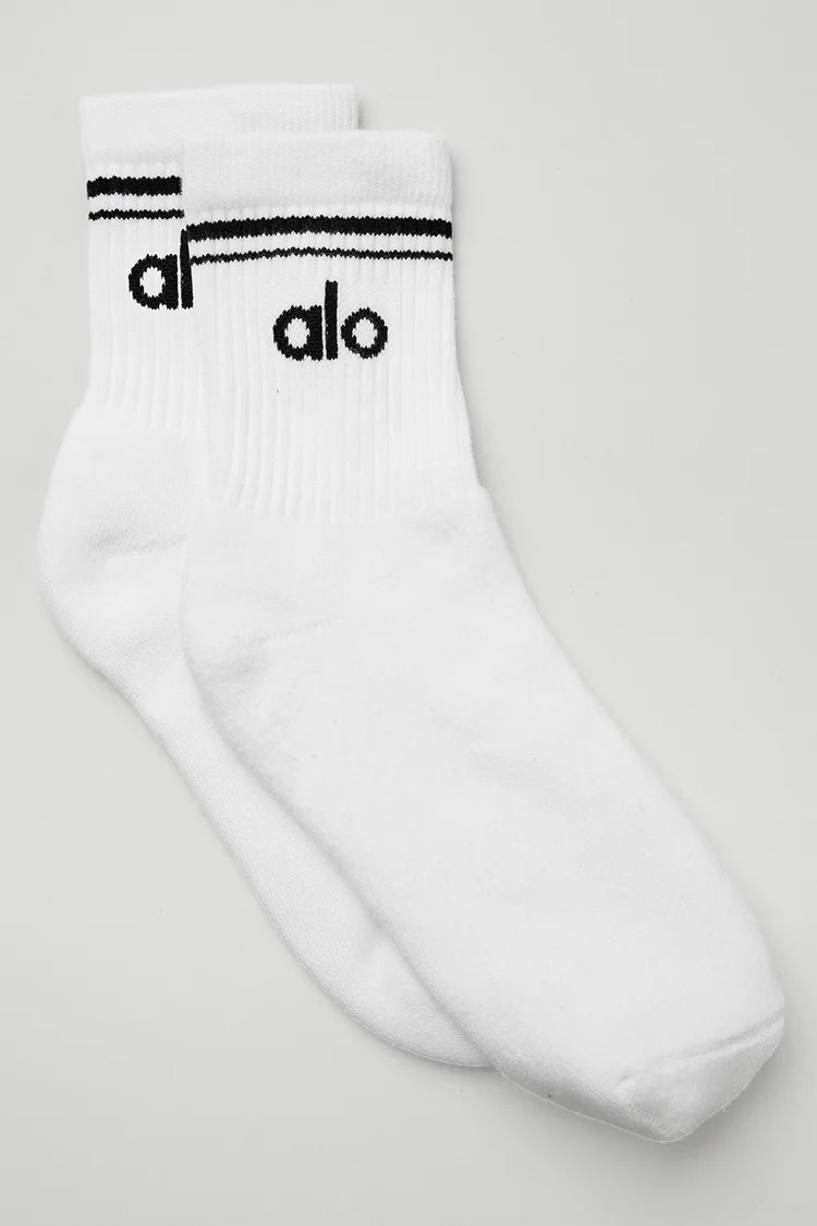 Unisex Half-Crew Throwback Sock "White/Black"