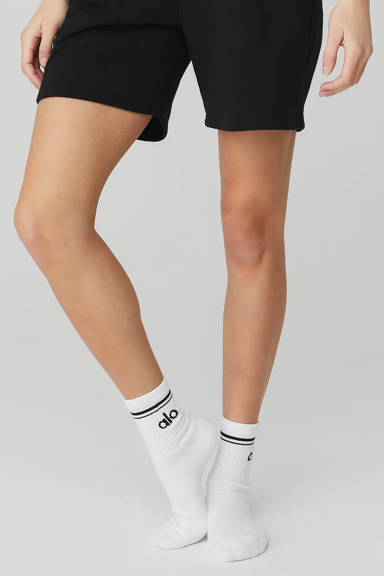 Unisex Half-Crew Throwback Sock "White/Black"