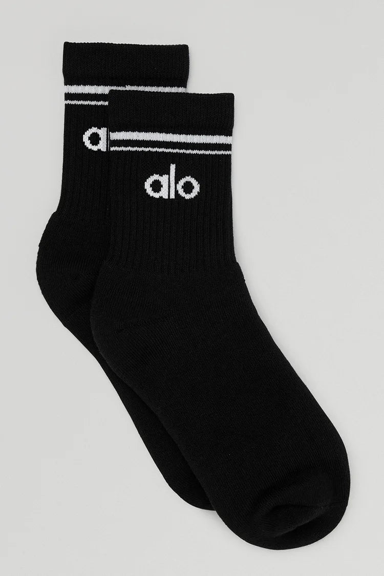 Unisex Half-Crew Throwback Sock "Black/White"