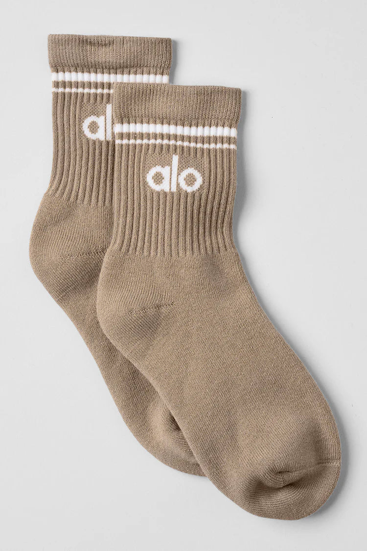 Unisex Half-Crew Throwback Sock "Gravel/White"