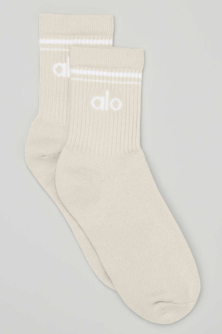 Unisex Half-Crew Throwback Sock "Bone/White"