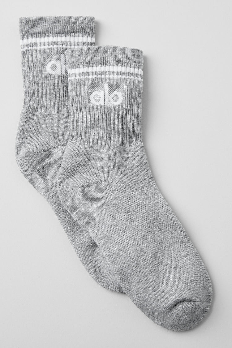 Unisex Half-Crew Throwback Sock "Athletic Heather Grey/White"