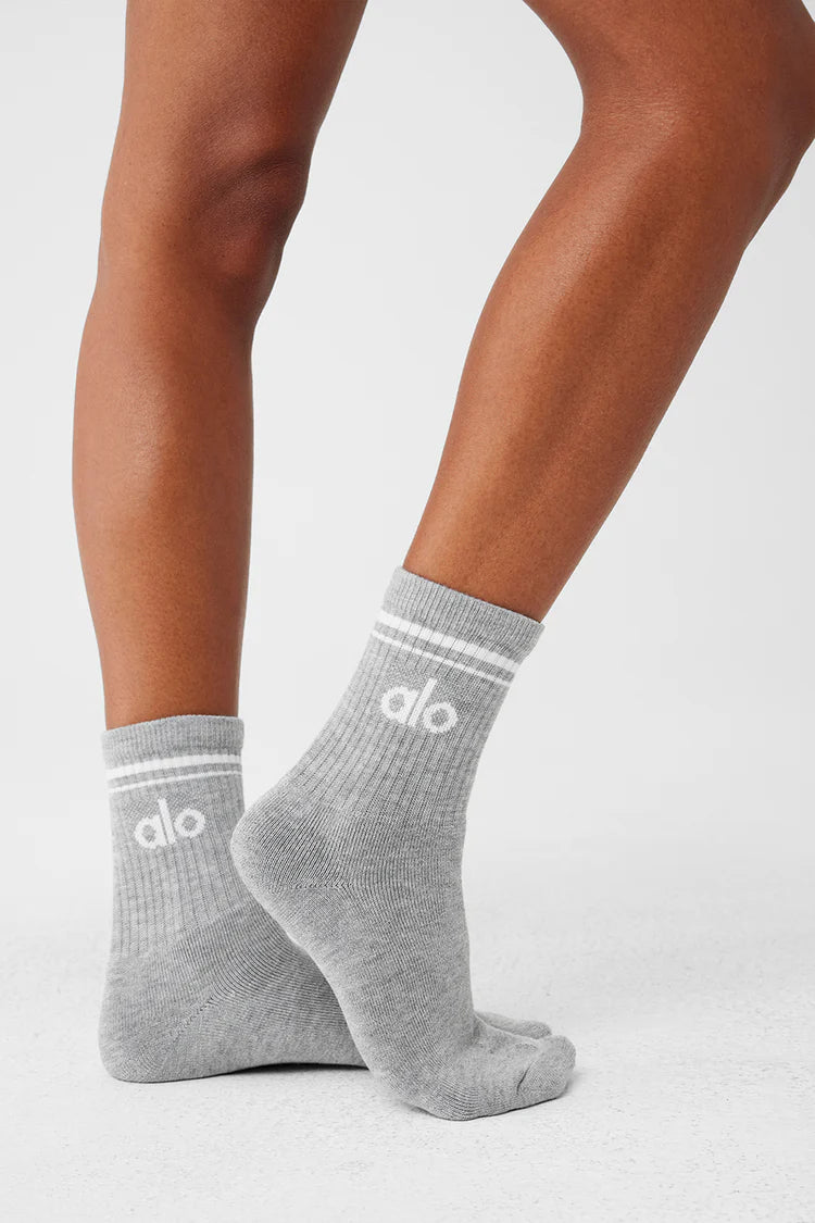 Unisex Half-Crew Throwback Sock "Athletic Heather Grey/White"