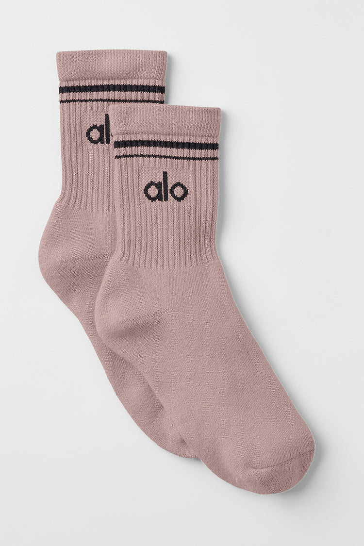 Unisex Half-Crew Throwback Sock "Taupe/Black"