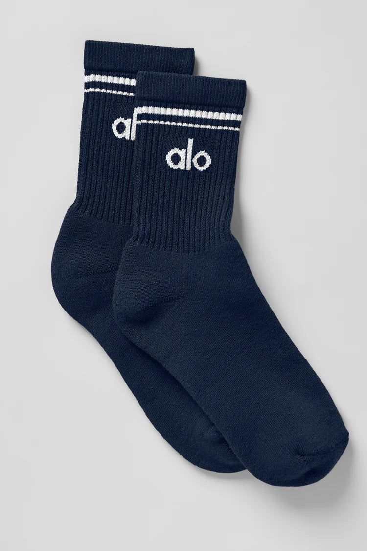 Unisex Half-Crew Throwback Sock "Navy/White"