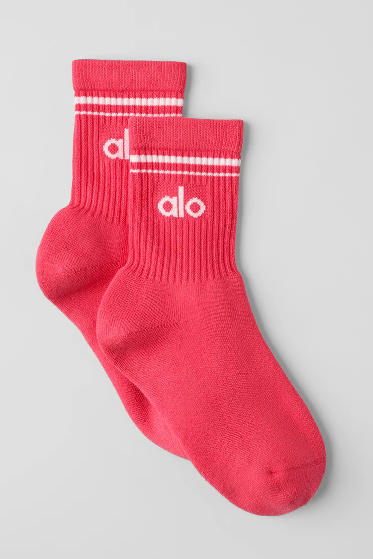 Unisex Half-Crew Throwback Sock "Candy Red/White"