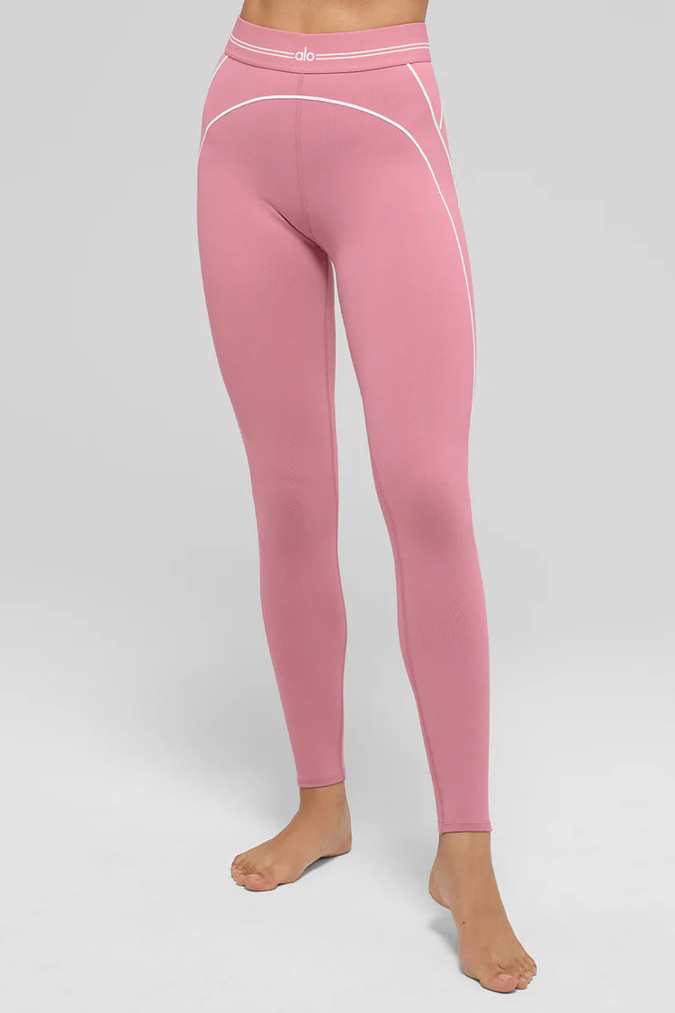 Airbrush High-Waist Heart Throb Legging "Pink Wild Rose/White"