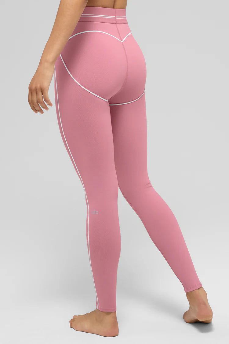 Airbrush High-Waist Heart Throb Legging "Pink Wild Rose/White"