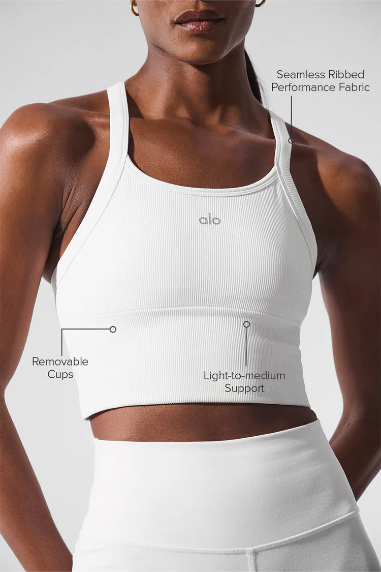 Seamless Ribbed Favorite Bra Tank "White"