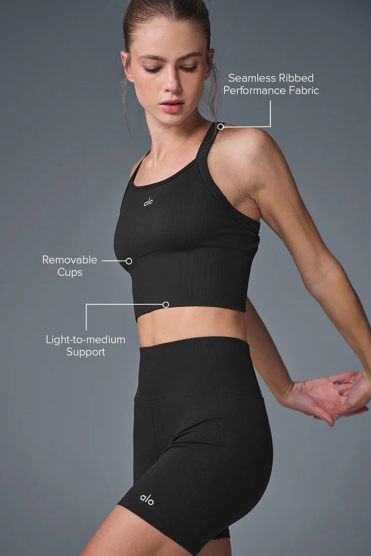 Seamless Ribbed Favorite Bra Tank "Black"