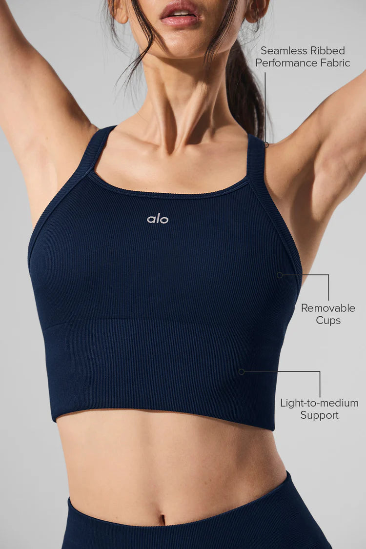 Seamless Ribbed Favorite Bra Tank "Navy"